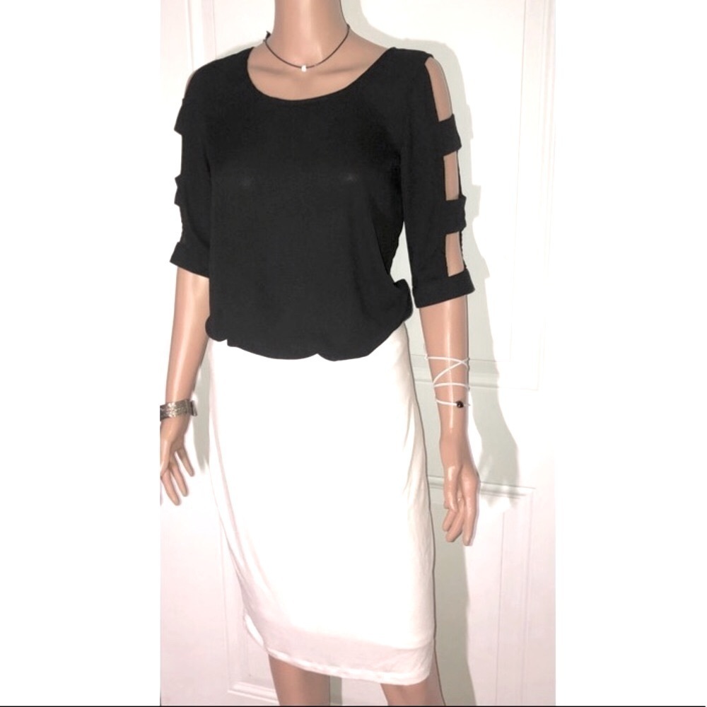 IZ Byer Vintage Black cut out blouse XS
